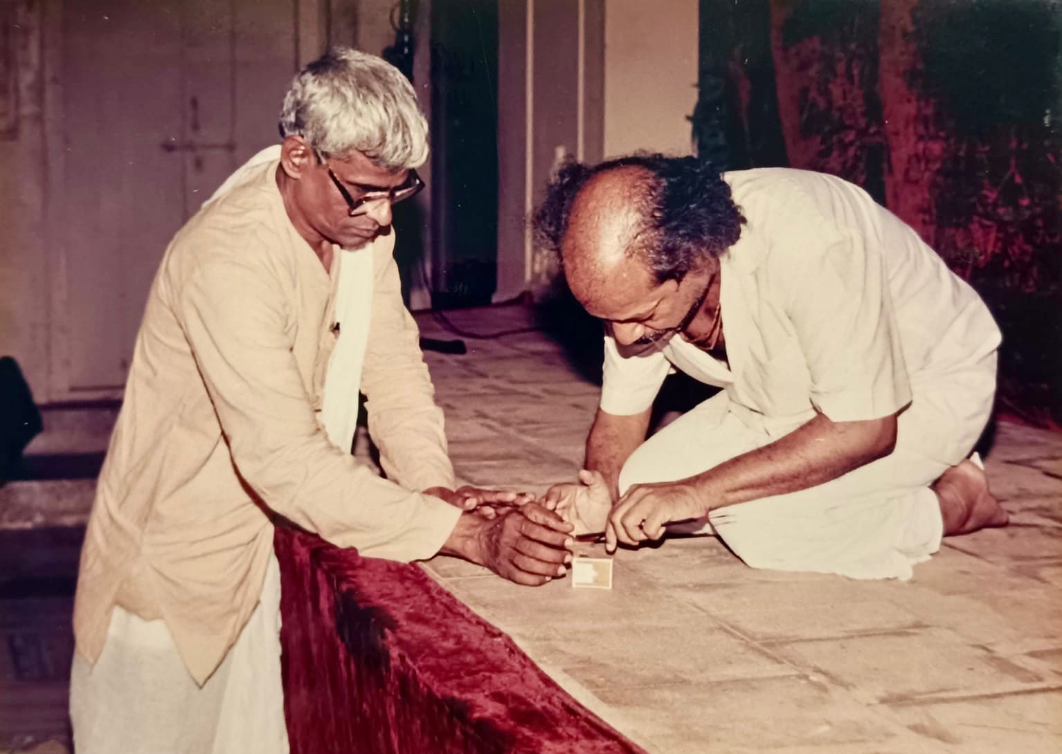 Performance at Radha Raman Temple courtyard